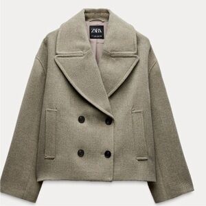 NEW ZARA Double-breasted short coat SIZE S ref 8372/022 NWT